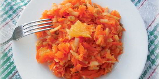 Тыквенный салат с апельсином