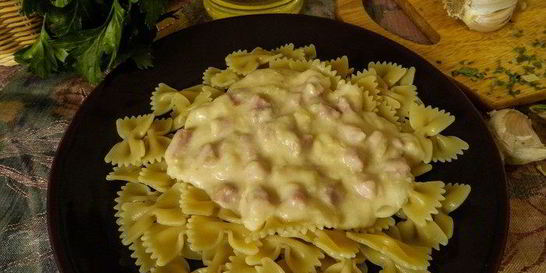 Сливочный соус с ветчиной