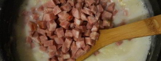 сливочный соус с ветчиной. Шаг 4