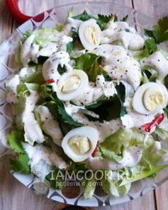 Соус из творога для зеленых салатов