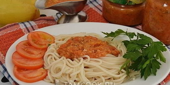 Заправка для макарон из помидоров на зиму