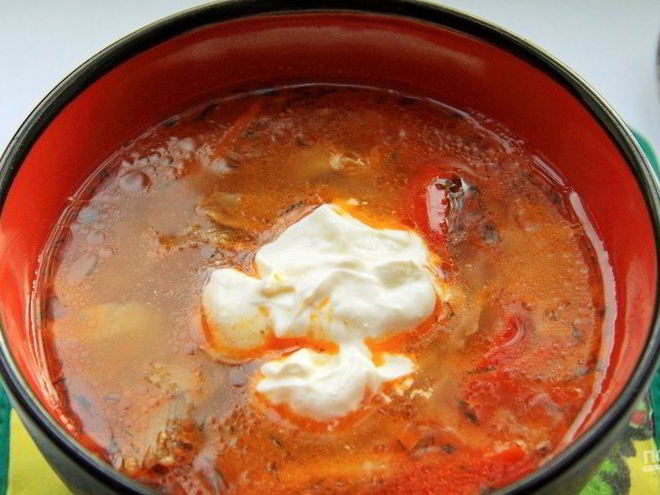 Рецепт борща без свеклы