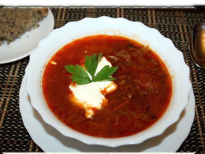 Рецепт борща из говядины и свинины