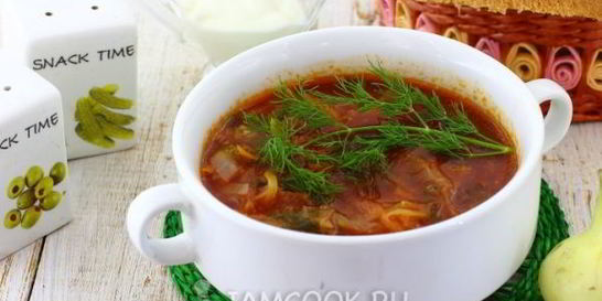 Борщ из свежей капусты