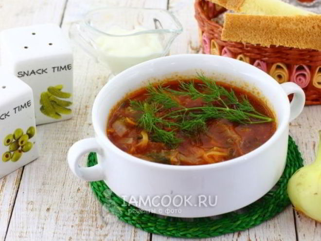Рецепт борща из свежей капусты