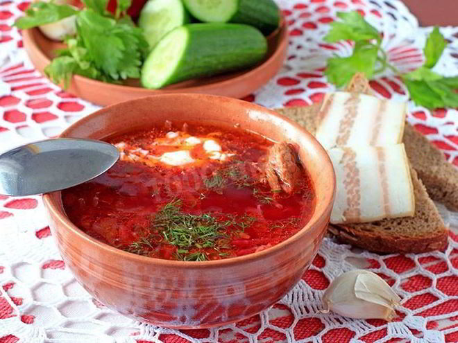 Рецепт борща классического с свининой