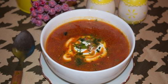 Борщ на говяжьем бульоне