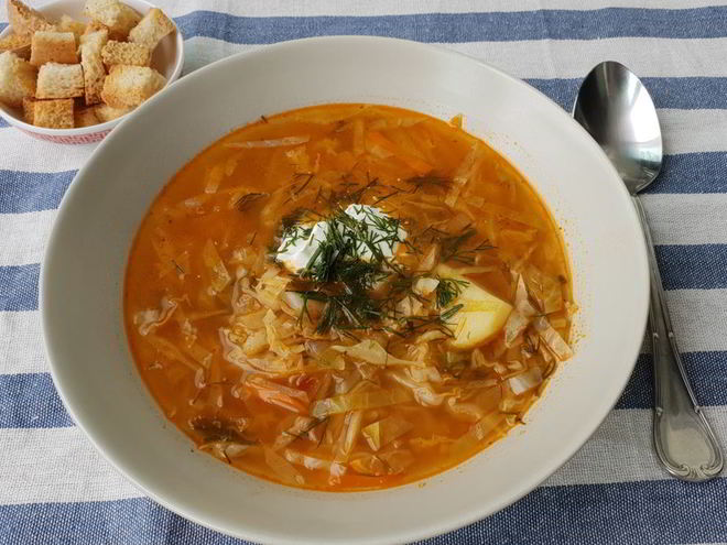 Рецепт борща на курином бульоне