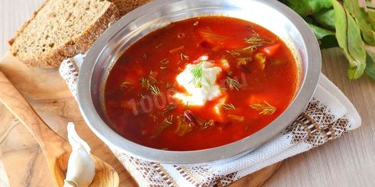 Борщ с ботвой свеклы