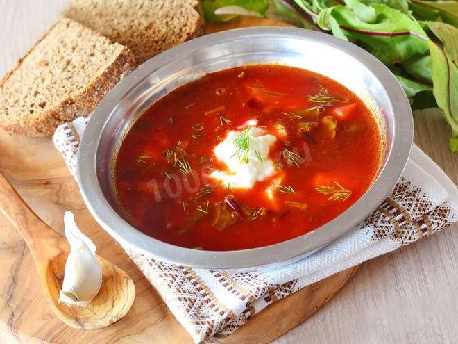 Рецепт борща с ботвой свеклы