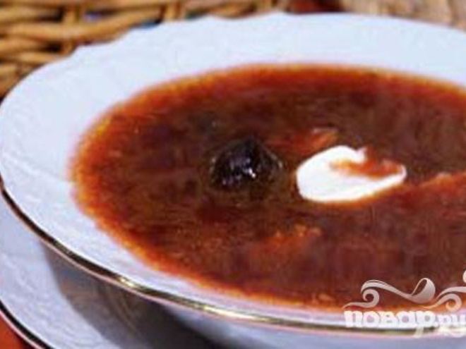 Рецепт борща с черносливом