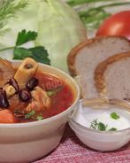 Борщ с фасолью и курицей