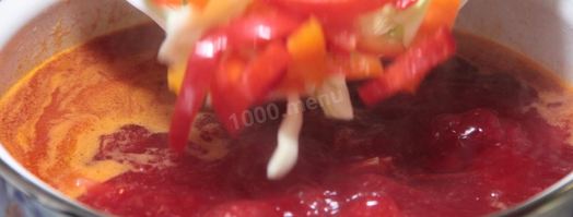 борщ с фасолью и курицей. Шаг 15