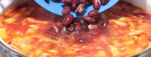 борщ с фасолью и курицей. Шаг 17