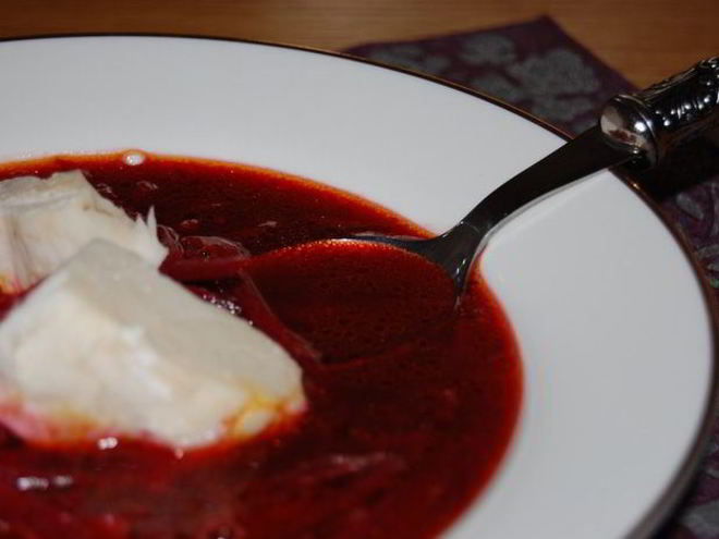 Рецепт борща с фасолью и рыбой