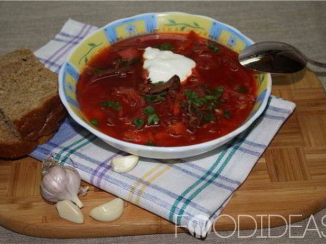 Рецепт борща с грибами