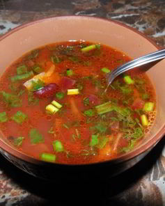 Борщ с консервированной фасолью