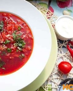 Борщ с копченостями