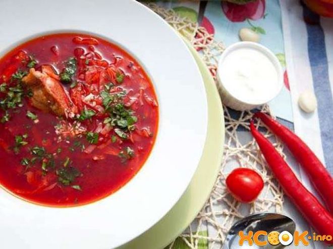 Рецепт борща с копченостями