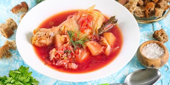 Борщ с курицей в мультиварке