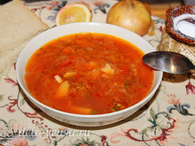 Рецепт борща с квашеной капустой