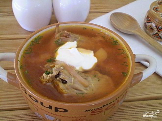 Рецепт борща с уткой