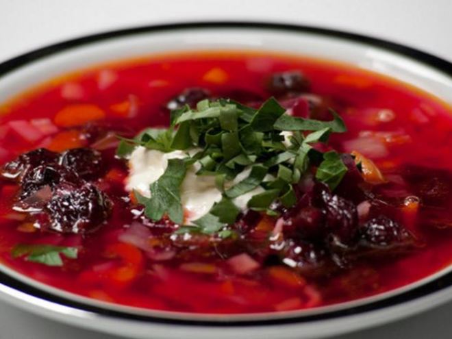 Рецепт борща с вишней