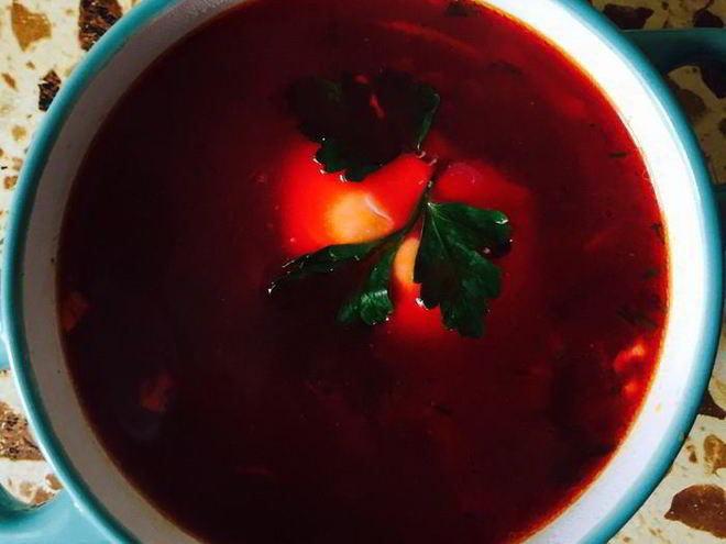 Рецепт борща с вяленой свининой