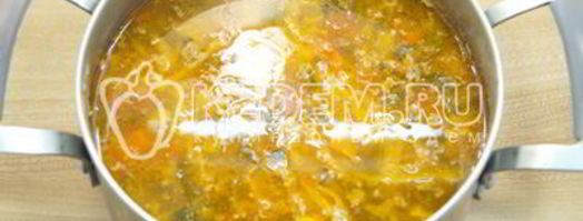 борщ со щавелем и овощами. Шаг 11