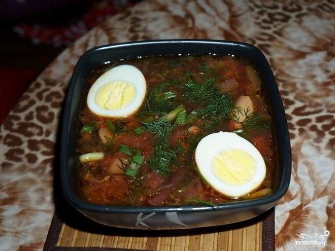 Рецепт борща со щавелем и свеклой