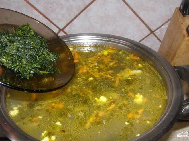 Рецепт борща со щавелем и яйцом