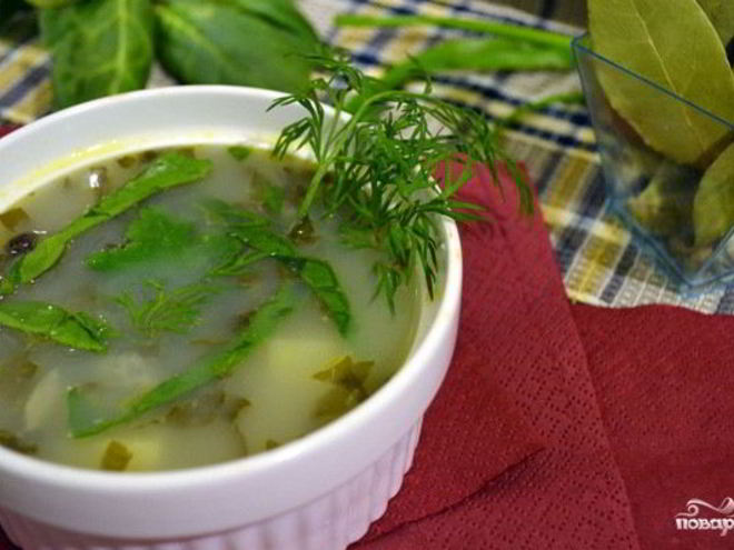 Рецепт борща со шпинатом