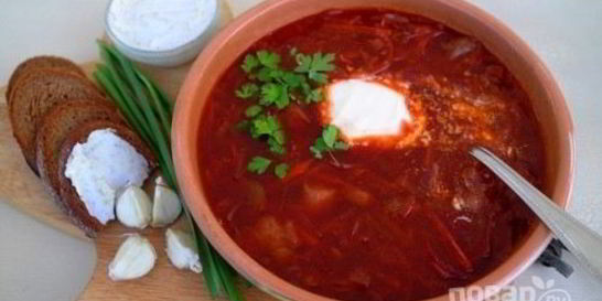 Борщ со свининой и свеклой