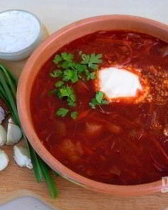 Борщ со свининой и свеклой