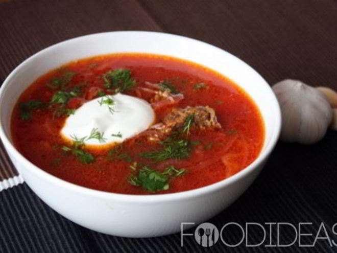 Рецепт борща со свининой