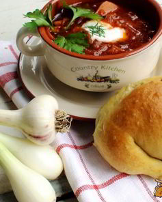 Борщ, томленный в духовке