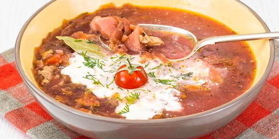 Чечевичный постный борщ