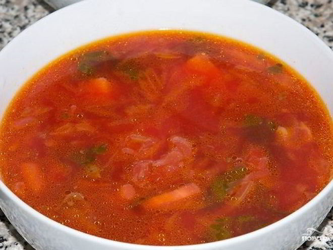 Рецепт капустного борща