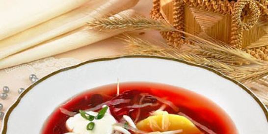 Холодный борщ с фасолью