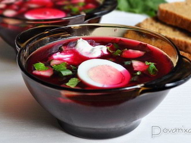 Рецепт холодного борща со щавелем