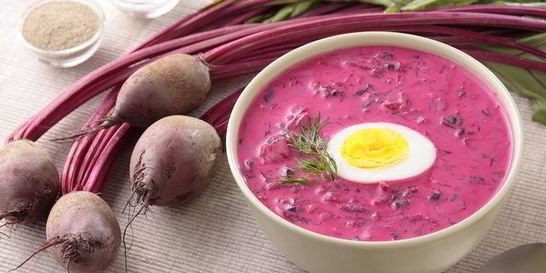 Холодный борщ со свеклой