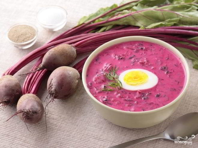 Рецепт холодного борща со свеклой