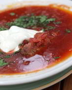 Холодный мясной борщ