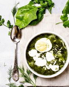 Холодный щавелевый борщ