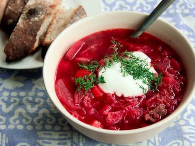 Рецепт очень вкусного борща к обеду