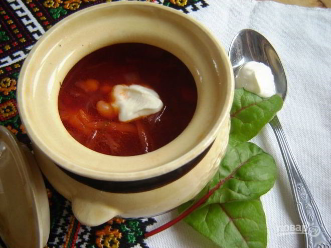 Рецепт постного борща с черносливом