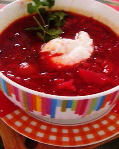 Постный борщ с коньяком