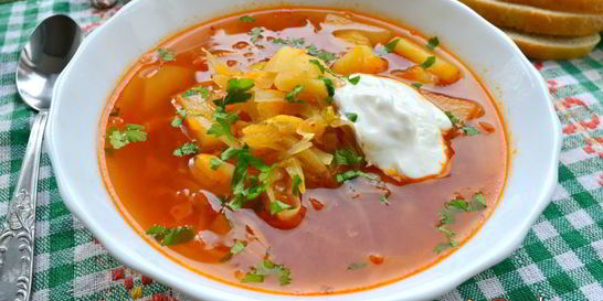 Постный летний борщ без мяса