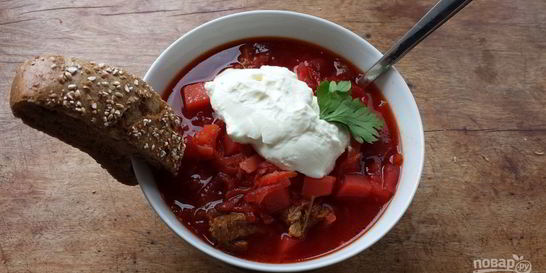 Простой борщ со свеклой