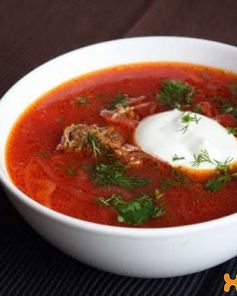 Русский борщ с мясом